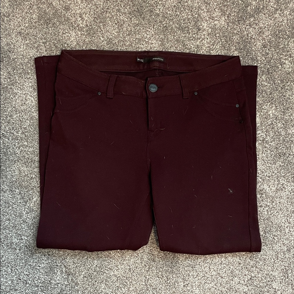 Maurices Dark Red Skinny Pants